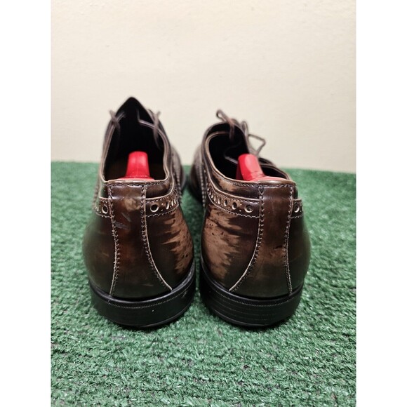 Prada 2EA038 Vintage Dark Brown Leather Wingtip Brogues Oxfords Shoes Mens 9 main image 4